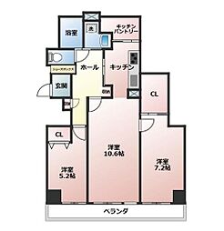 東京メトロ有楽町線 護国寺駅 徒歩1分の賃貸マンション 7階2LDKの間取り