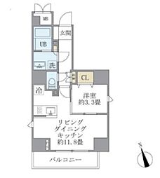東京メトロ丸ノ内線 四谷三丁目駅 徒歩6分の賃貸マンション 6階1LDKの間取り