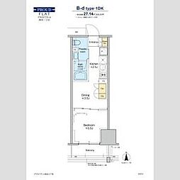 プラウドフラット四谷三丁目 1DKの間取図画像