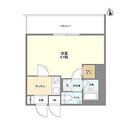 東京メトロ南北線 溜池山王駅 徒歩3分の賃貸マンション 8階1Kの間取り