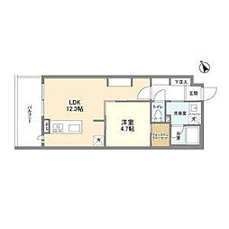 東京メトロ有楽町線 江戸川橋駅 徒歩13分の賃貸マンション 3階1LDKの間取り