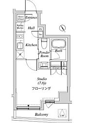 東京メトロ南北線 後楽園駅 徒歩10分の賃貸マンション 3階1Kの間取り