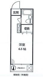 都営三田線 春日駅 徒歩7分の賃貸マンション 2階ワンルームの間取り