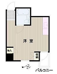 都営大江戸線 本郷三丁目駅 徒歩12分の賃貸マンション 6階ワンルームの間取り