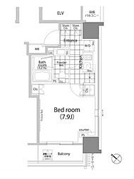 東京メトロ千代田線 赤坂駅 徒歩3分の賃貸マンション 9階1Kの間取り