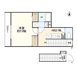 ウェルスクエアイズム四谷大京町 1階1Kの間取り