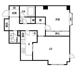 東京メトロ半蔵門線 半蔵門駅 徒歩4分の賃貸マンション 6階1LDKの間取り