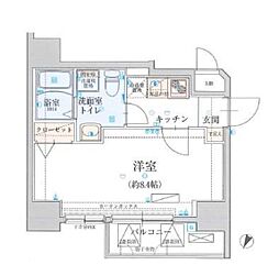 東京メトロ半蔵門線 半蔵門駅 徒歩3分の賃貸マンション 8階1Kの間取り