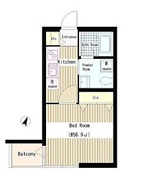東京メトロ南北線 東大前駅 徒歩5分の賃貸マンション 3階1Kの間取り