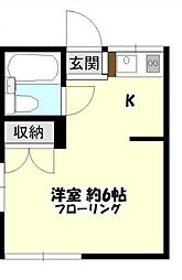 東京メトロ有楽町線 護国寺駅 徒歩9分の賃貸アパート 2階1Kの間取り