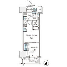 東京メトロ半蔵門線 神保町駅 徒歩4分の賃貸マンション 8階1DKの間取り