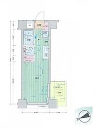 東京メトロ有楽町線 江戸川橋駅 徒歩1分の賃貸マンション 7階1Kの間取り