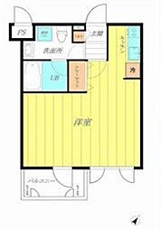 東京メトロ千代田線 赤坂駅 徒歩5分の賃貸マンション 2階ワンルームの間取り