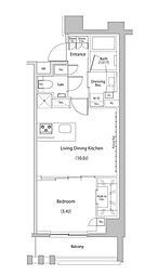 東京メトロ有楽町線 江戸川橋駅 徒歩1分の賃貸マンション 7階1LDKの間取り