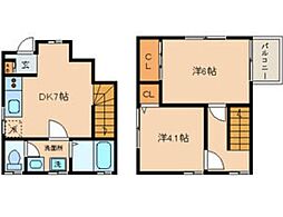 都営大江戸線 牛込神楽坂駅 徒歩2分の賃貸アパート 1階2DKの間取り