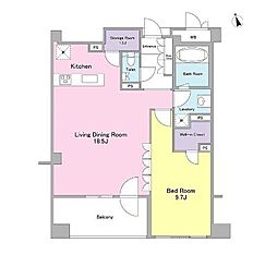 東京メトロ南北線 四ツ谷駅 徒歩8分の賃貸マンション 1階1LDKの間取り