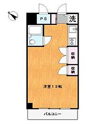 都営大江戸線 飯田橋駅 徒歩3分の賃貸マンション 11階ワンルームの間取り
