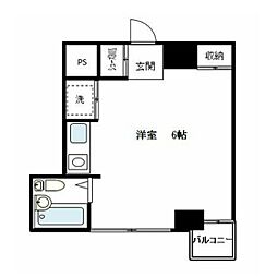 東京メトロ南北線 後楽園駅 徒歩6分の賃貸マンション 7階ワンルームの間取り