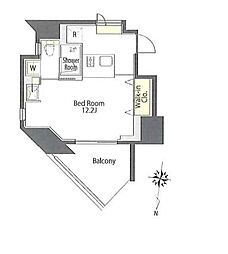 都営三田線 春日駅 徒歩4分の賃貸マンション 5階ワンルームの間取り