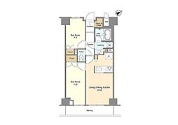 市谷台町坂フロント 7階2LDKの間取り