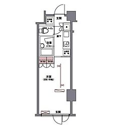 都営大江戸線 牛込神楽坂駅 徒歩4分の賃貸マンション 1階1Kの間取り