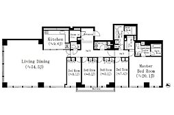 都営大江戸線 牛込神楽坂駅 徒歩6分の賃貸マンション 2階5LDKの間取り