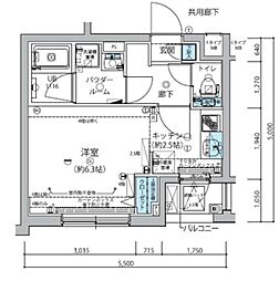 東京メトロ丸ノ内線 四谷三丁目駅 徒歩6分の賃貸マンション 3階ワンルームの間取り