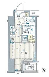 東京メトロ南北線 六本木一丁目駅 徒歩2分の賃貸マンション 2階1Kの間取り