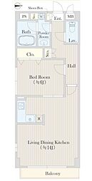 東京メトロ丸ノ内線 四谷三丁目駅 徒歩8分の賃貸マンション 3階1LDKの間取り