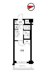 東京メトロ副都心線 雑司が谷駅 徒歩10分の賃貸マンション 2階1Kの間取り