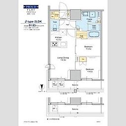 東京メトロ丸ノ内線 四谷三丁目駅 徒歩1分の賃貸マンション 12階2LDKの間取り