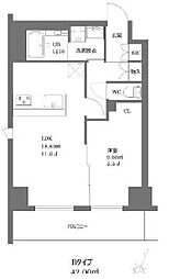 都営新宿線 曙橋駅 徒歩4分の賃貸マンション 3階1LDKの間取り