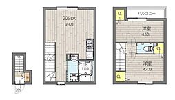 都営新宿線 曙橋駅 徒歩8分の賃貸マンション 1階2DKの間取り