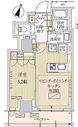 東京メトロ丸ノ内線 赤坂見附駅 徒歩2分の賃貸マンション 12階1LDKの間取り
