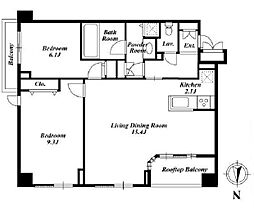 東京メトロ半蔵門線 半蔵門駅 徒歩2分の賃貸マンション 8階2LDKの間取り