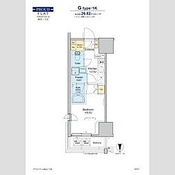 プラウドフラット四谷三丁目 1Kの間取図画像