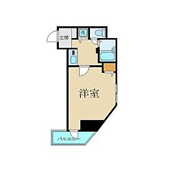 カスタリア新宿 1Kの間取図画像