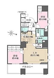 ザ・パークハウス麹町三丁目 2LDKの間取図画像