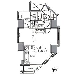 パークハビオ麻布台 ワンルームの間取図画像