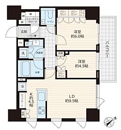 パークコート赤坂桜坂 2LDKの間取図画像