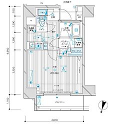 メインステージ九段下 1Kの間取図画像