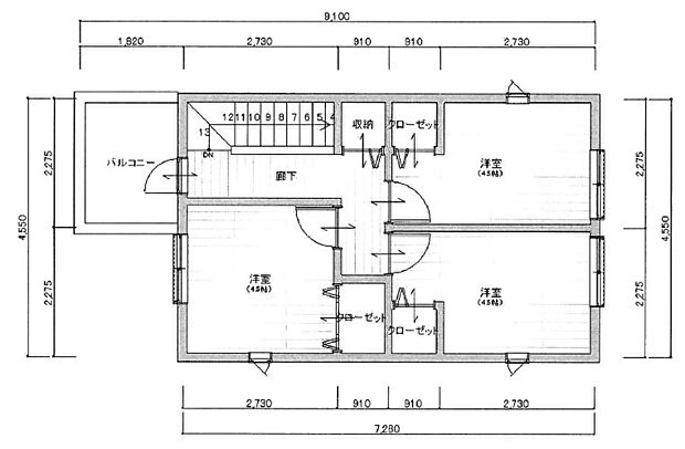 2階参考プラン■全居室収納有！■広々バルコニー【建物プラン例建物価格1690万円〜建物面積67.27ｍ2】