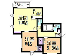 間取図画像 2LDK