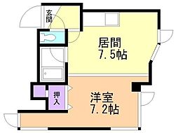 アクトビル 1DKの間取図画像