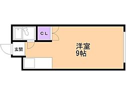 セントラルパレス ワンルームの間取図画像