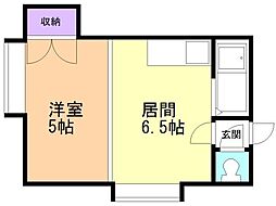 ホワイトヴィラ2 1DKの間取図画像