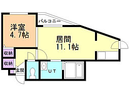 オルセー厚別中央3 1LDKの間取図画像