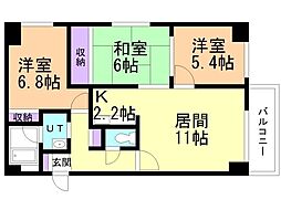 サントアリオ・デ大谷地 3LDKの間取図画像