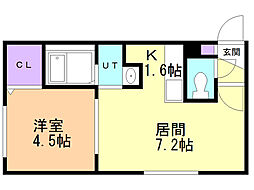 エクセレントハウス 1LDKの間取図画像