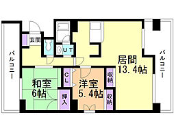 クリオパレス青葉弐番館 2LDKの間取図画像